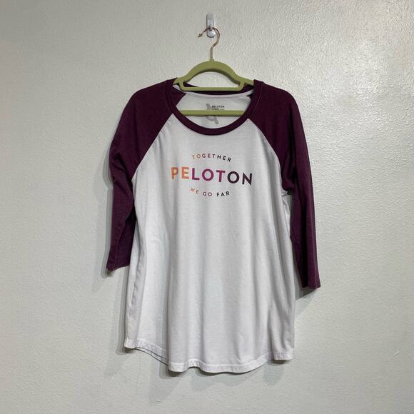 Peloton White Logo Baseball Tee Sz XL - Picture 2 of 13